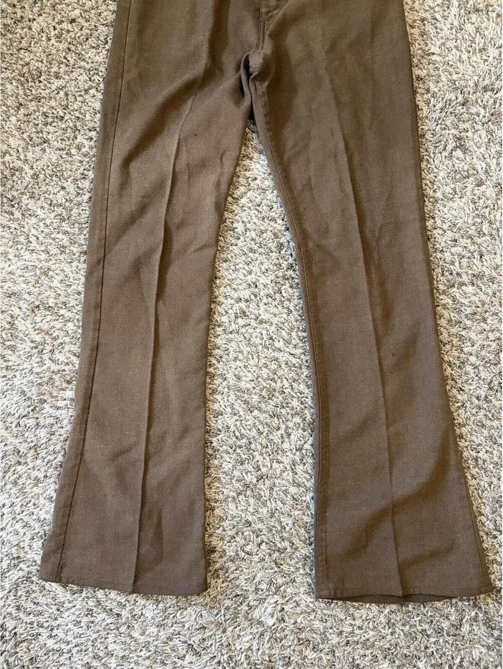 Vintage 70s Levi’s Sta Prest Bell Bottoms Flare Pants Brown Disco Size 32x34